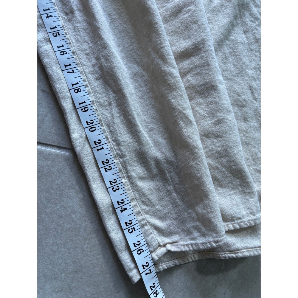 Eloquii Pants Womens 28 Tan Wide Leg Cropped Linen Blend Career Casual Resort - Picture 6 of 6